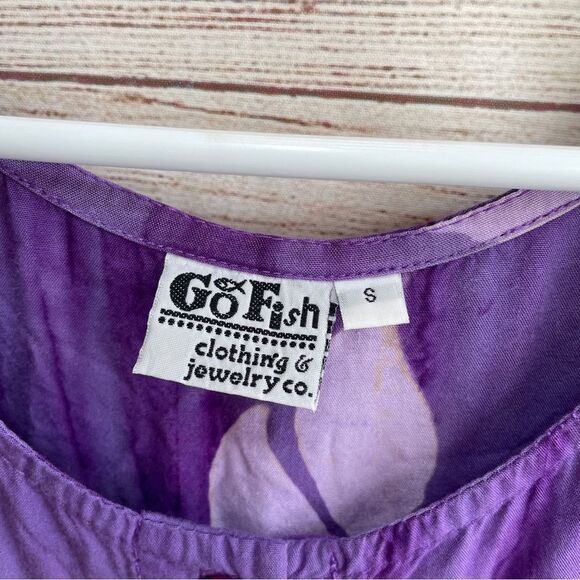VINTAGE GO FISH BATIK MAXI DRESS IN PURPLE - Picture 7 of 7